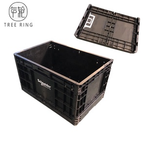 大号黑色塑料折叠托盘箱 600*400*230 毫米 实心箱 可折叠 环保 可堆叠 适用于家禽 - Product Image 2