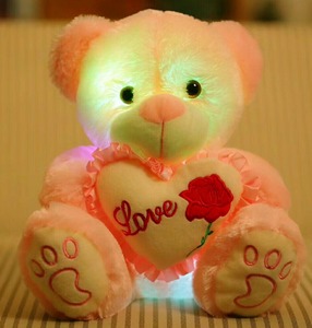 2018 Hot 7 Cambiamento di Colore della luce di Notte Up Teddy Bear Peluche Giocattolo Led Del Cuore di Amore Teddy Bear Animali di Peluche di San Valentino regalo di Giorno - Product Image 2