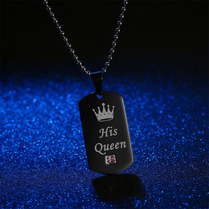 <span class=keywords><strong>Coppia</strong></span> <span class=keywords><strong>di</strong></span> gioielli <span class=keywords><strong>di</strong></span> vendita calda 2024 Unisex in acciaio inox nero il suo <span class=keywords><strong>re</strong></span> la sua regina collana all'ingrosso - Product Image 3