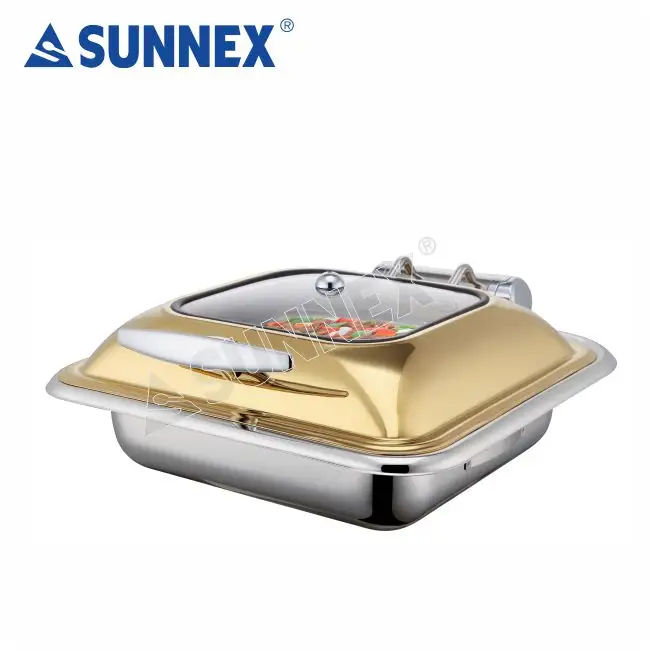 Sunnex gold-plated polish and stainless steel material small chafing dish