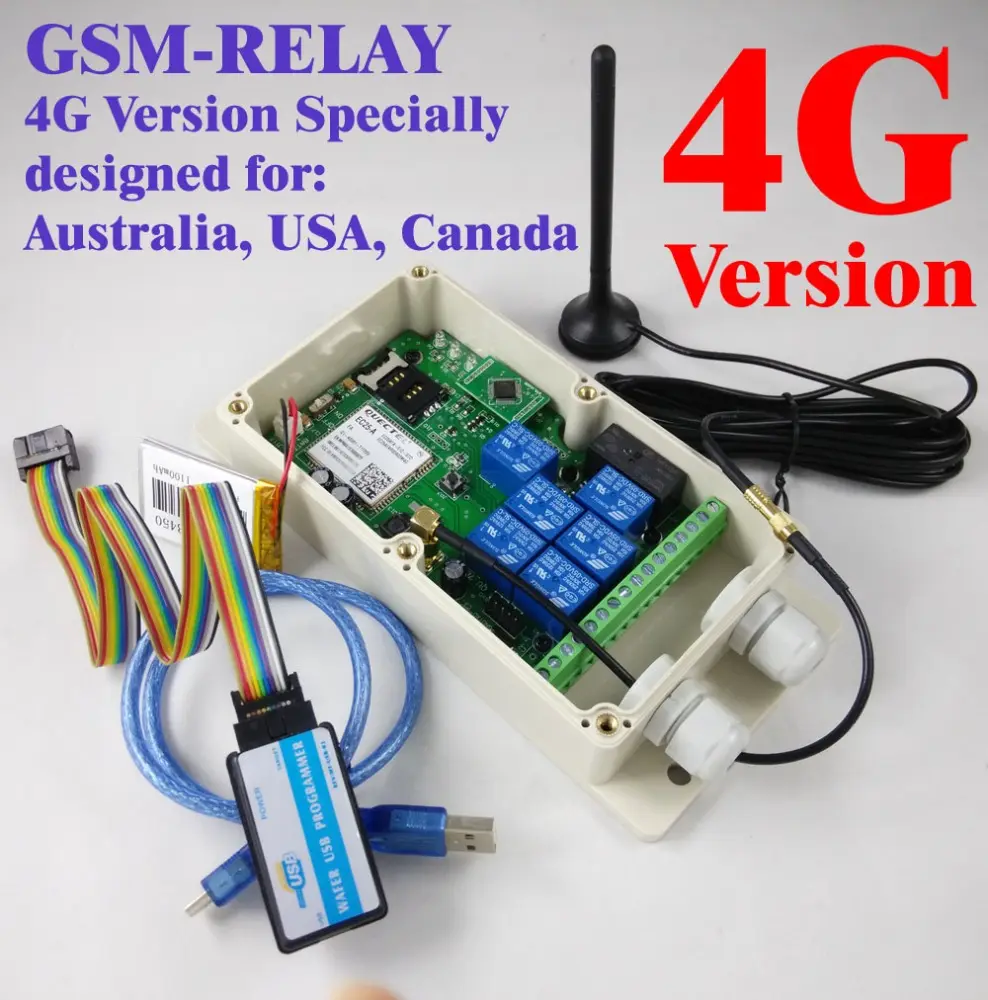 GSMリモートコントロールボックスGSM-RELAY (4G Version、SevenビッグRelay Output)