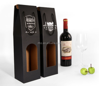 Sac cadeau personnalisé en papier kraft marron pour le vin Sacs fourre-tout en papier kraft uni Sac d'emballage cadeau avec fleur et fenêtre transparente
