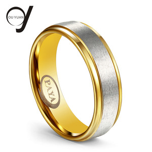 Nuovo Design di Alta Lucido 8 millimetri di Larghezza 14K 18K 21k Oro Placcato arabia Anello in oro Tungsteno Dei Monili - Product Image 2