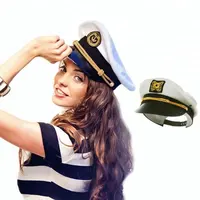Custom Captain Sailor Hat, White, New Design