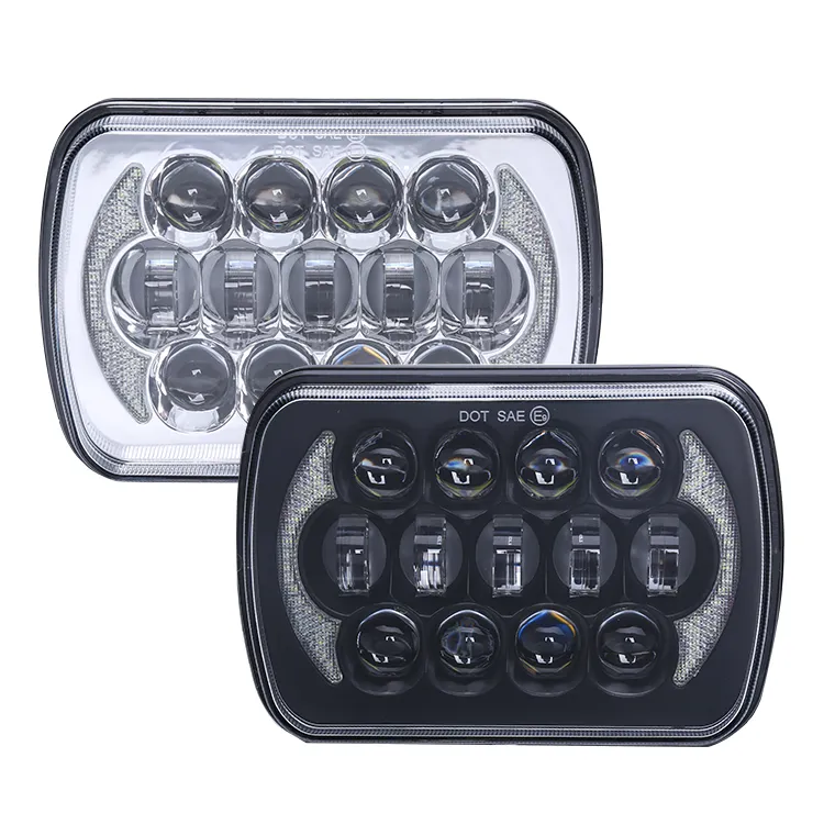 12V 24V Square 7'' LED Head Light for Trucks cars, 105W LED Work light 5x7 LED Headlight