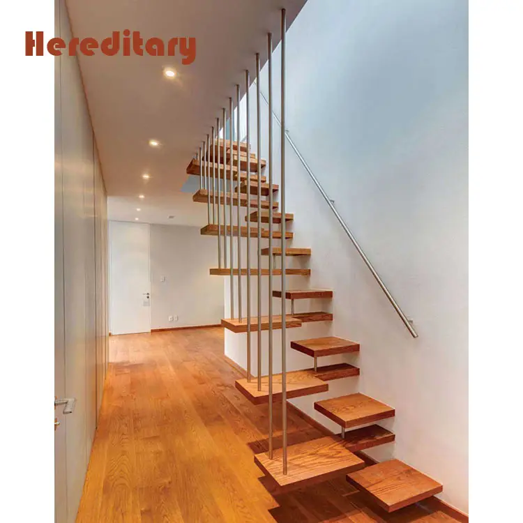 Longarinas de aço da escada de metal ao ar livre passos escada dobrável de madeira sólida e espessa lowes