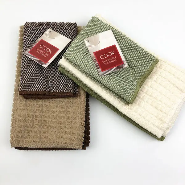3PK kitchen cleaning cloths microfiber cleaning cloth set