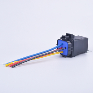 Waterproof Automobile Relay DC12V ,24v 40A 5Pin 4pin Auto Relay + Holder With 105mm Length Wires,Car Relay with Socket