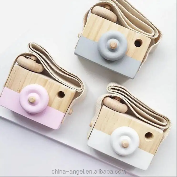 Cute Wooden Toy Camera Baby Kids Hanging Camera Photography Prop Decoration Children Educational Toy Birthday Christmas Gifts