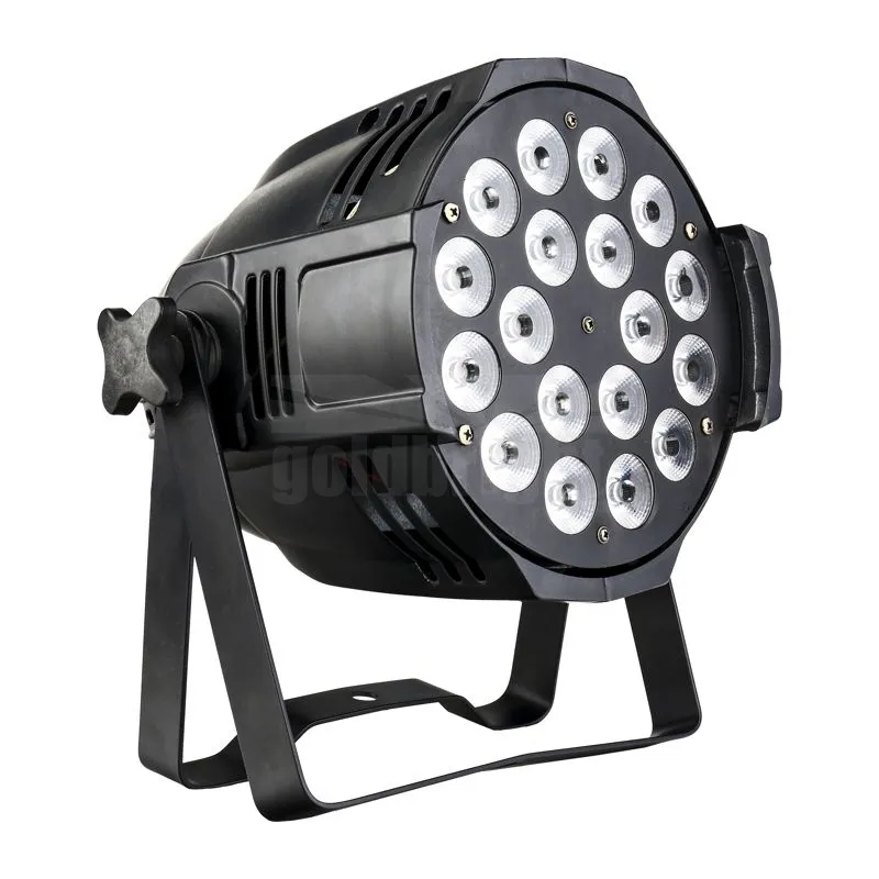 Luz led par de 18x15 w rgbwa + uv, 6 em 1, iluminação de palco par, cor dmx para casamento