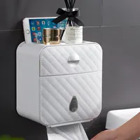 रसोई बाथरूम प्लास्टिक दीवार घुड़सवार स्वयं चिपकने वाला कोने टॉयलेट पेपर धारक ऊतक बॉक्स भंडारण बक्से
