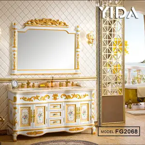 Armoire murale style de luxe en bois massif FG2068, nouveau modèle de mobilier antique pour salle de bains et chambre à coucher
