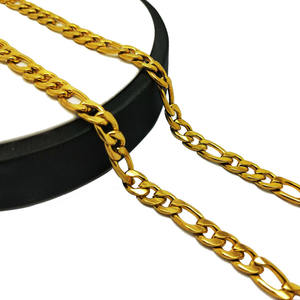 Al por mayor para <span class=keywords><strong>hombre</strong></span> al por mayor de joyas de <span class=keywords><strong>oro</strong></span> de 18k 316L de acero inoxidable Figaro <span class=keywords><strong>cadena</strong></span> collar - Product Image 2