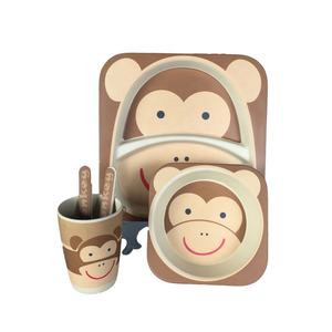 Set Pappa Bambini 5 Pezzi in Fibra <span class=keywords><strong>di</strong></span> Bambù, Servizio <span class=keywords><strong>di</strong></span> Piatti per Bambini, Set da Cucina per Bambini - Product Image 2