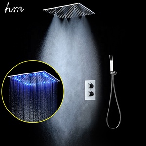 Sistema de <span class=keywords><strong>ducha</strong></span> termostática Led, <span class=keywords><strong>accesorios</strong></span> de <span class=keywords><strong>baño</strong></span>, Set de grifo de lluvia, 20 ", SUS 304 - Product Image 2