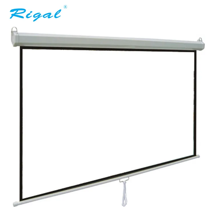 Manual Projector <strong>Screen</strong> with Self-lock System / Wall & Ceiling Mounted <strong>Pull</strong> <strong>Down</strong> <strong>Projection</strong> <strong>Screen</strong> Matt White