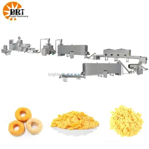 Chocos corn flakes planta escamas fabricantes de máquinas línea de fabricación de la máquina