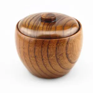 Best Selling Baby Small Bowl Eco Friendly Wooden Salad Bowl with Lid