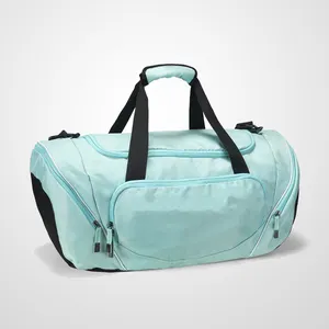 Hot Athletic Large Capacity Sport Shoulder Bag Blue Gym Bag for Men Women Travel Duffle Bag with Shoe Compartment