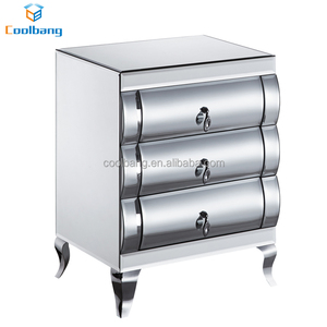 <span class=keywords><strong>Table</strong></span> <span class=keywords><strong>de</strong></span> <span class=keywords><strong>chevet</strong></span> étroite et petite avec tiroirs <span class=keywords><strong>miroir</strong></span> incurvés modernes à <span class=keywords><strong>vendre</strong></span> - Product Image 1