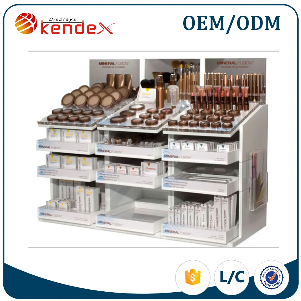 factory direct sell fancy cosmetic display cabinet for cosmetic counter interior decoration
