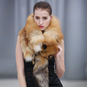 <span class=keywords><strong>Sciarpa</strong></span> e Mantella Invernale in Pelliccia di Volpe Rossa Intera, Scialle Traspirante alla Moda per <span class=keywords><strong>Donna</strong></span> - Product Image 4