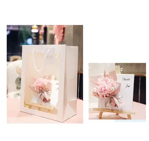 Fancy Flower Christmas Packaging Gift Paper Valentine der tag Flower Bag