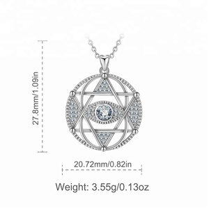 Collar con cadena larga ajustable para mujer, joyería de moda, Micro pavé de CZ, Diamante Devi, Ojo Azul - Product Image 5