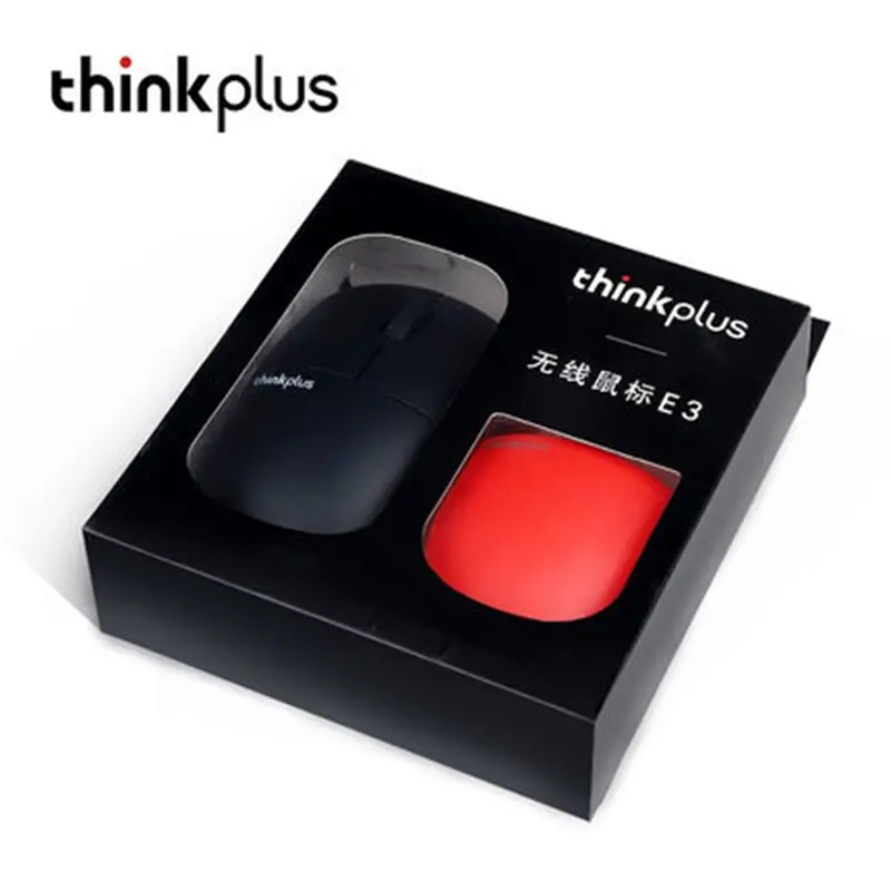 Più nuovo lenovo mouse Senza Fili del mouse ThinkPad thinkplus E3 mute 2.4 Ghz Senza Fili Può cambiare guscio ROSSO nero del computer portatile mouse del computer