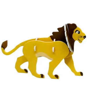 新着DIYペーパーキッド動物子供用3Dパズルジンソーおもちゃミニ教育玩具