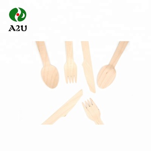 Concise Conception Petit Jetable <span class=keywords><strong>Argenterie</strong></span> Biodégradables En Bois Couverts Cuillères - Product Image 4