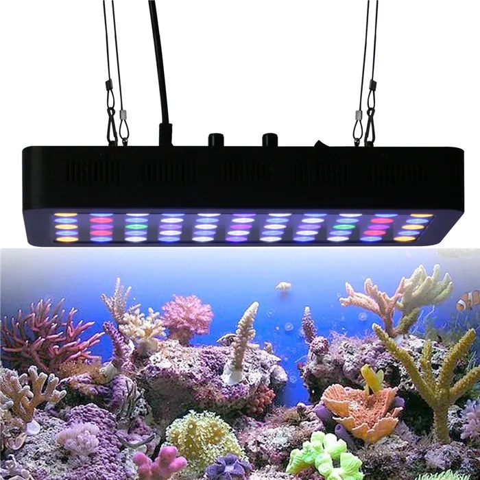 Lumière led pour aquarium, 14000K, blanc, bleu, vert, 45 pouces, 55x3w, 165w, rampe uv à spectre complet