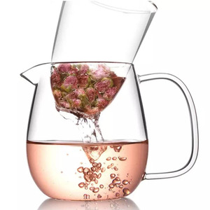 Juego de tazas de té sueltas, sistema de elaboración de hojas de té, tazas de vidrio gruesas con Infusor de té, cesta y tapa para uso en la oficina, 2022 - Product Image 3
