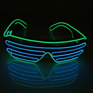 Gafas de moda con cable <span class=keywords><strong>EL</strong></span>, lentes de doble Color con obturador LED para fiestas, luminosas, para <span class=keywords><strong>EL</strong></span> <span class=keywords><strong>Bar</strong></span> nocturno - Product Image 4