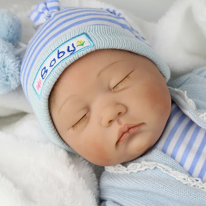 22'' Realistic vinyl Handmade Reborn Baby Boy Dolls Newborn Lifelike Sleeping