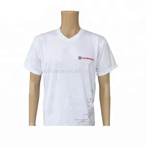 cheap bulk logo printed v-neck free size t shirts for promotion