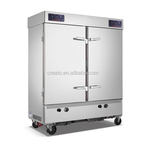 Chariot à vapeur de riz à gaz GPL/NG à 12 plateaux Armoire de cuisson à la vapeur de riz de 50kg pour équipement de cuisson de l'eau de fruits de maïs de soja - Product Image 2