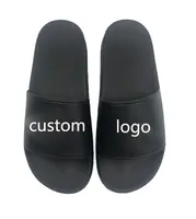 Fashion black pvc men sandal logo custom slides footwear custom pvc Women's indoor men slipper slide sandal Shoes