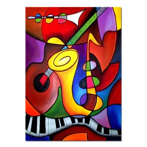 Instrumento Musical Decoração Abstrata Pintura A Óleo sobre Tela Pop