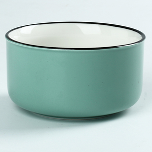 Cấp Thực Phẩm Màu Tráng Men <span class=keywords><strong>Round</strong></span> Shape Gốm Sứ Bát Với Nắp Nhựa - Product Image 4