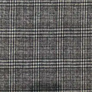 Hot Design Style Prix Usine Haute Qualité Confortable Doux Jacquard Plaid Vérifier Tweed Laine Mélangée Tissu Tissé