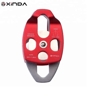 XINDA XD-8613 24kN <span class=keywords><strong>Doppia</strong></span> Puleggia <span class=keywords><strong>in</strong></span> Acciaio Inox e Alluminio Resistente per Attrezzatura da Arrampicata, Soccorso e Rapel, 413g - Product Image 2