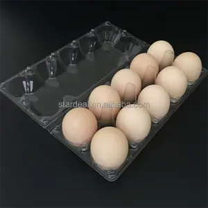 Plateaux à œufs en plastique, vente en gros, prix bon marché, avec 10 trous
