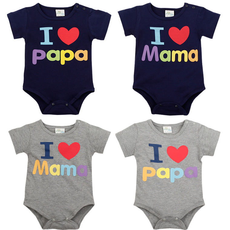 Комбинезон для новорожденных с принтом «I Love Mama And Papa»
