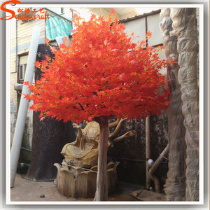 Rode Kleur 3 Meter Hoogte Grote Outdoor Kunstmatige Bomen Chinese Verlichte Esdoorn Voor Bruiloft Decoratie