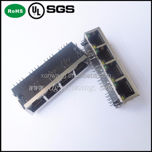 1/4 rj45 connecteur jack 100 base-t w/LED & emi - Product Image 2