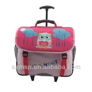 Качественный школьный рюкзак-тележка с изображением милой совы, сумка-тележка для девочек