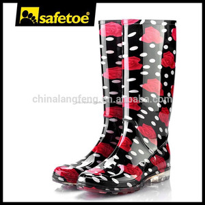 Las mujeres de plástico de lluvia botas, alto talón botas de lluvia para las mujeres, pvc sexy muslo botas altas w-6040 - Product Image 3