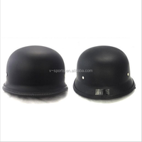 Casque de Moto Allemand en Cuir Vintage Casco Moto Visage Ouvert Rétro Demi Casque Chopper Biker Pilote DOT Taille S-XXL