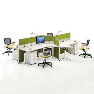 Postazione di Lavoro per Ufficio a 3 Posti con Divisorio e <span class=keywords><strong>Scrivania</strong></span> a <span class=keywords><strong>120</strong></span> Gradi - Product Image 3